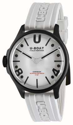U-Boat Darkmoon (44mm) pvd noir courbe blanche / silicone blanc 9542
