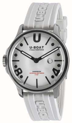 U-Boat Darkmoon ss (44 mm) cadran courbe blanc / bracelet en silicone blanc 9542