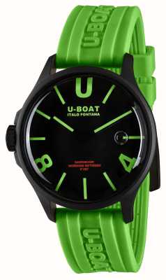 U-Boat Darkmoon (44mm) pvd courbe vert noir / silicone vert 9534