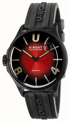 U-Boat Cadran soleil rouge cardinal pvd Darkmoon (40 mm) / bracelet caoutchouc vulcanisé noir 9501