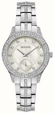 Bulova Cristal fantôme femme | cadran nacre | bracelet en acier inoxydable cristal 96L291