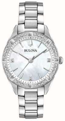 Bulova Sutton classique pour femmes | cadran diamants nacre | bracelet en acier inoxydable 96R228