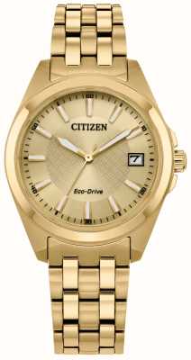 Citizen Femme | éco-conduite | cadran or | bracelet en acier inoxydable doré EO1222-50P