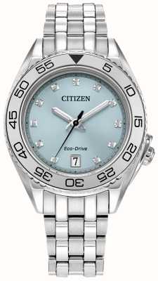 Citizen Diamant femme | éco-conduite | cadran bleu | bracelet en acier inoxydable FE6161-54L