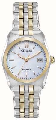 Citizen Femme | éco-conduite | cadran nacre | bracelet en acier inoxydable bicolore EW2296-58D