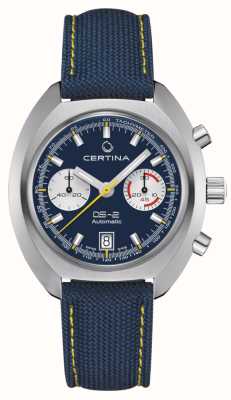 Certina Ds-2 chronographe automatique (43mm) cadran bleu / tissu bleu C0244621804100