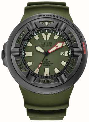 Citizen Promaster plongeur ecozilla eco-drive homme cadran vert bracelet polyuréthane vert BJ8057-09X