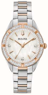 Bulova Cadran classique en nacre de Sutton pour femme / bracelet en acier inoxydable bicolore 98R281