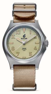 Boldr Safari ranger upepo automatique (40mm) cadran kaki / nylon beige SFR-FI-UPE-40-20