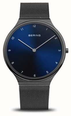 Bering Cadran bleu ultra fin / bracelet maille acier inoxydable noir 18440-227