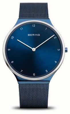 Bering Cadran bleu ultra fin / bracelet maille acier inoxydable bleu 18440-397