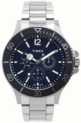Timex Montre homme Harbourside multifonction (43mm) cadran bleu / bracelet acier inoxydable TW2U13200