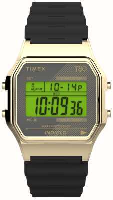 Cadran numérique Timex 80 / bracelet en résine noire TW2V41000