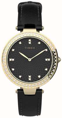 Timex Cadran noir hérité pour femme / bracelet en cuir noir TW2V45100