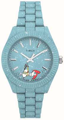 Timex Cadran bleu snoopy waterbury ocean x cacahuètes pour femme / bracelet bleu #tide TW2V53200