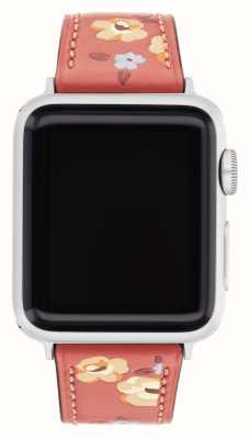 Coach Bracelet Apple Watch (38/40/41mm) cuir fleuri rose 14700185