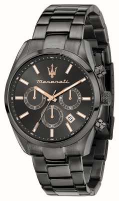 Maserati Attrazione pour homme (43 mm) cadran noir / bracelet en acier inoxydable noir R8853151001