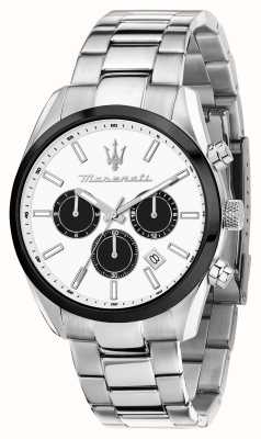 Maserati Attrazione pour homme (43 mm) cadran blanc / bracelet en acier inoxydable R8853151004