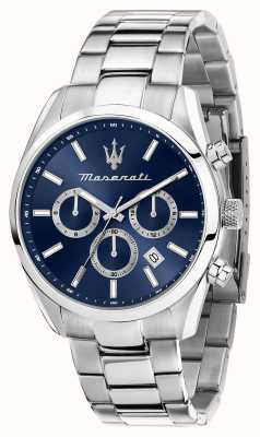 Maserati Attrazione pour homme (43 mm) cadran bleu / bracelet en acier inoxydable R8853151005