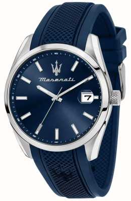 Maserati Attrazione (43mm) cadran bleu / bracelet silicone bleu R8851151005