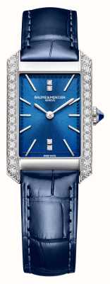 Baume & Mercier Montre femme hampton quartz cadran bleu / bracelet cuir bleu M0A10709