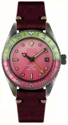 Out Of Order Cosmopolitan automatique gmt (40mm) cadran rose / cuir rouge corail OOO.001-25.COS