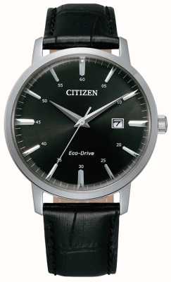 Citizen Montre homme eco-drive cadran noir bracelet cuir noir BM7460-11E