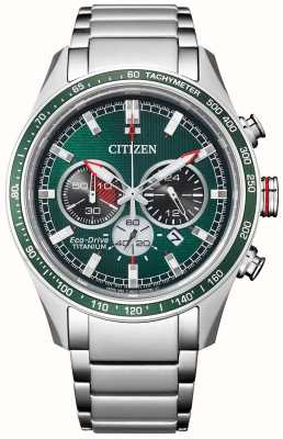Citizen Chronographe super titane éco-drive cadran vert / bracelet titane CA4497-86X