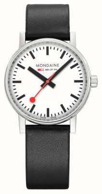 Mondaine Evo2 (35mm) cadran blanc / bracelet en cuir de raisin vegan noir MSE.35110.LBV
