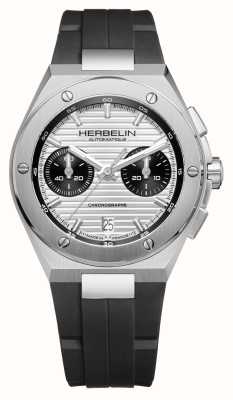 Herbelin Cap camarat chronographe automatique (42mm) cadran argent / caoutchouc noir 245A42CA