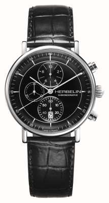 Herbelin Inspiration chronographe (40mm) cadran noir / cuir noir 35647AP14