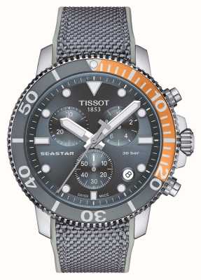 Tissot Chronographe Seastar 1000 (45,5mm) cadran gris / bracelet silicone tissu gris T1204171708101