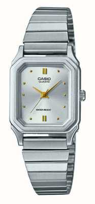 Casio Cadran argenté pour femme / bracelet en acier inoxydable LQ-400D-7A