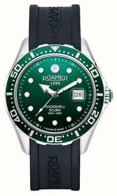 Roamer Rockshell mkiii scuba cadran vert / bracelet silicone noir 867833 41 75 02
