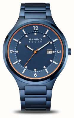 Bering Solar homme (42mm) cadran bleu / bracelet acier inoxydable bleu 14442-797