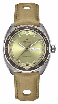 Hamilton American Classic Pan Europ Day-Date automatique (42 mm) cadran vert / bracelets verts et marron H35445860