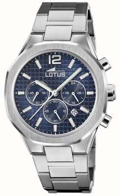 Lotus Chronographe homme (42mm) cadran bleu / bracelet acier inoxydable L18847/2