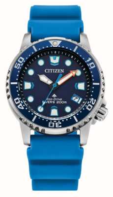 Citizen Promaster diver eco-drive (36.5mm) cadran bleu / bracelet polyuréthane bleu EO2028-06L