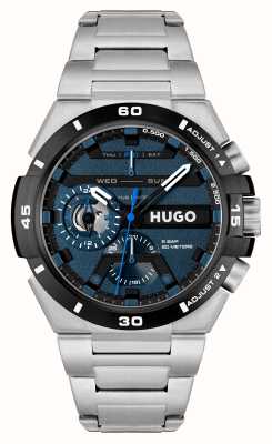 HUGO #wild (46mm) cadran bleu / bracelet en acier inoxydable 1530337