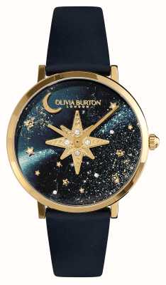 Olivia Burton Celestial nova cadran céleste bleu / bracelet cuir bleu 24000081