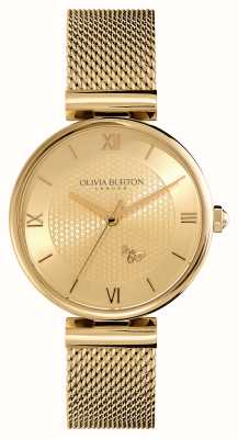 Olivia Burton Abeille Minima (36mm) cadran or / bracelet maille acier doré 24000096