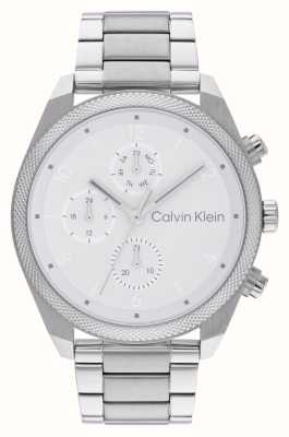 Calvin Klein Impact homme (44 mm) cadran blanc / bracelet en acier inoxydable 25200356