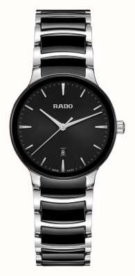 RADO Quartz Centrix (30,5 mm) cadran noir / céramique high-tech noire et acier inoxydable R30026152