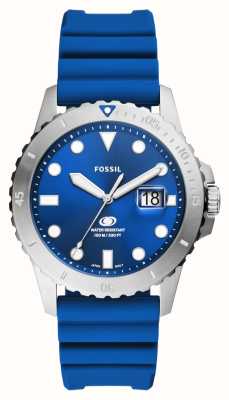 Fossil Blue dive (42 mm) cadran bleu / bracelet silicone bleu FS5998