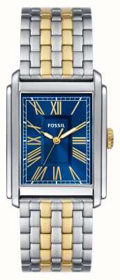 Fossil Cadran bleu Carraway (30 mm) / bracelet en acier inoxydable bicolore FS6010