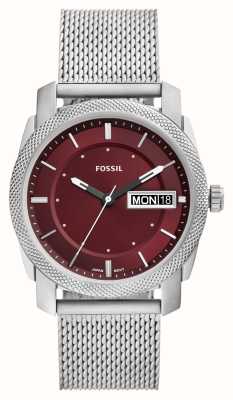 Fossil Machine (42 mm) cadran rouge / bracelet maille acier inoxydable FS6014