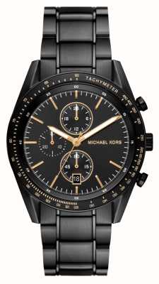 Michael Kors Accélérateur (42 mm) cadran chronographe noir / bracelet en acier inoxydable noir MK9113