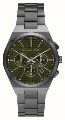 Michael Kors Cadran chronographe vert Lennox (41 mm) / bracelet en acier inoxydable bronze à canon MK9118