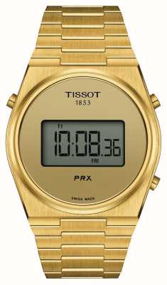 Tissot Cadran numérique Prx digital (40 mm) / bracelet en acier inoxydable doré T1374633302000