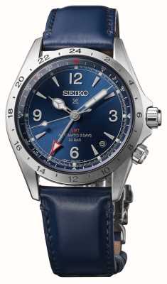 Seiko Prospex alpiniste mécanique gmt bracelet cuir bleu SPB377J1